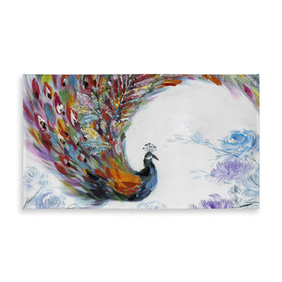 Colorful Peacock Tablecloth - Indoor/Outdoor Home Decor