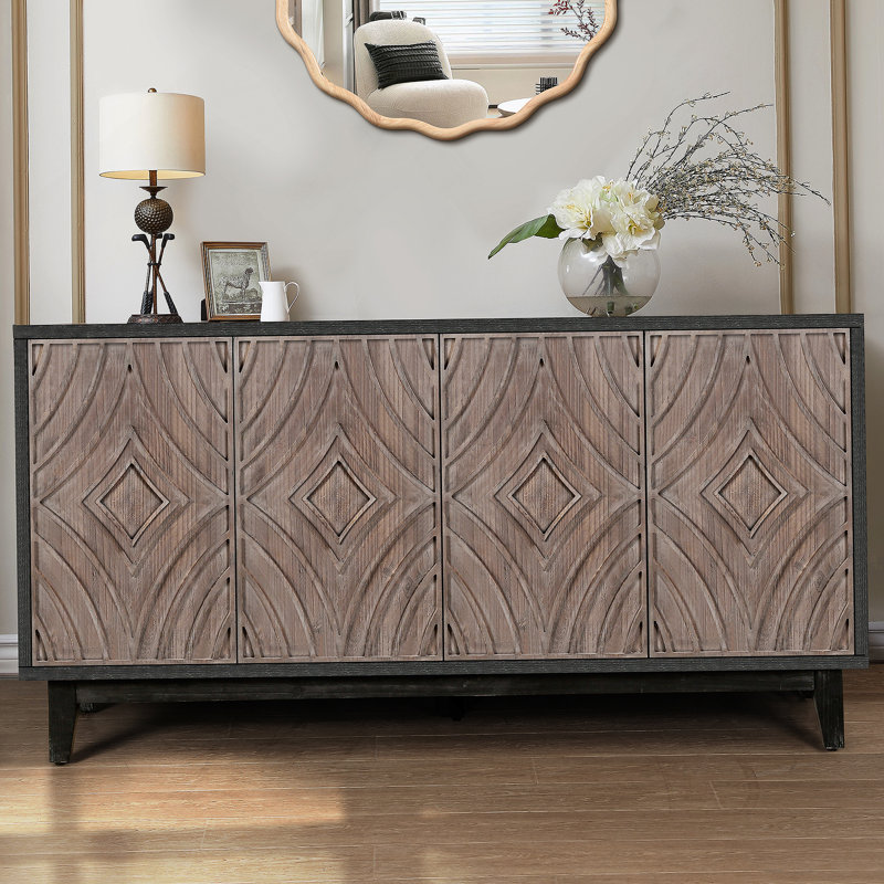 Crédence de style armoire Mid Mid Century, Brun antique