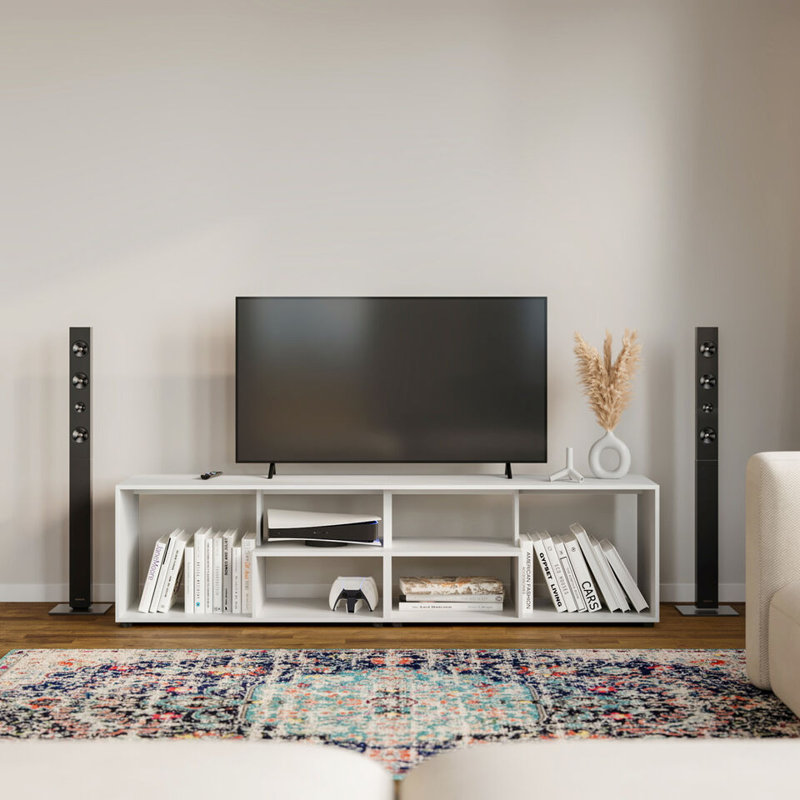Sester Solid Wood Coffee Table with Storage, White