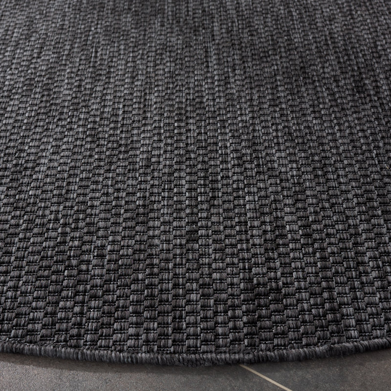 Delfred Performance Solid Color Indoor/Outdoor Area Rug, Round 6'7"
