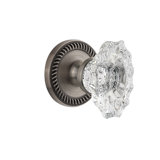 Grandeur Newport Rosette Privacy with Biarritz Crystal Door Knob