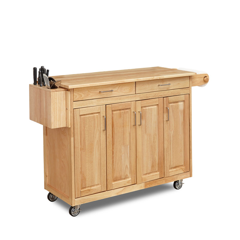 Chariot de cuisine Locust Grove avec plateau en bois