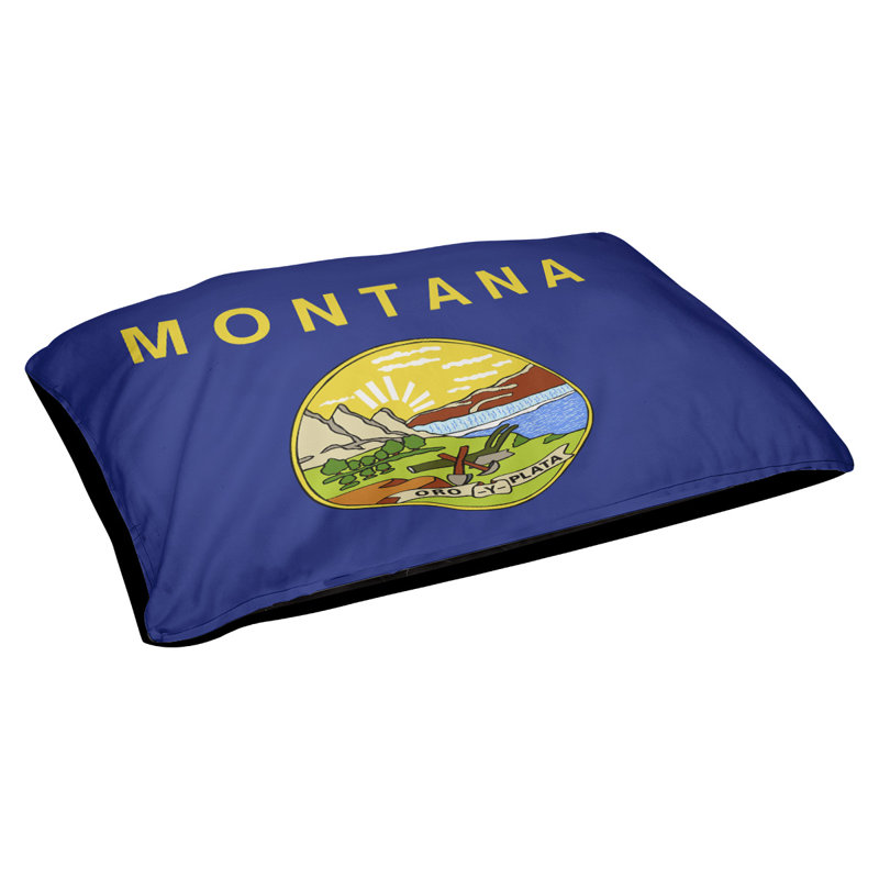 Coussin stylisé montana flag Burien, L 19,5 po x l 29,5 po, Noir