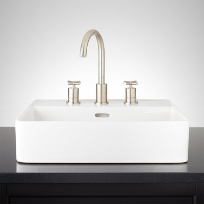 Hibiscus Rectangular Fireclay Vessel Sink Single Hole