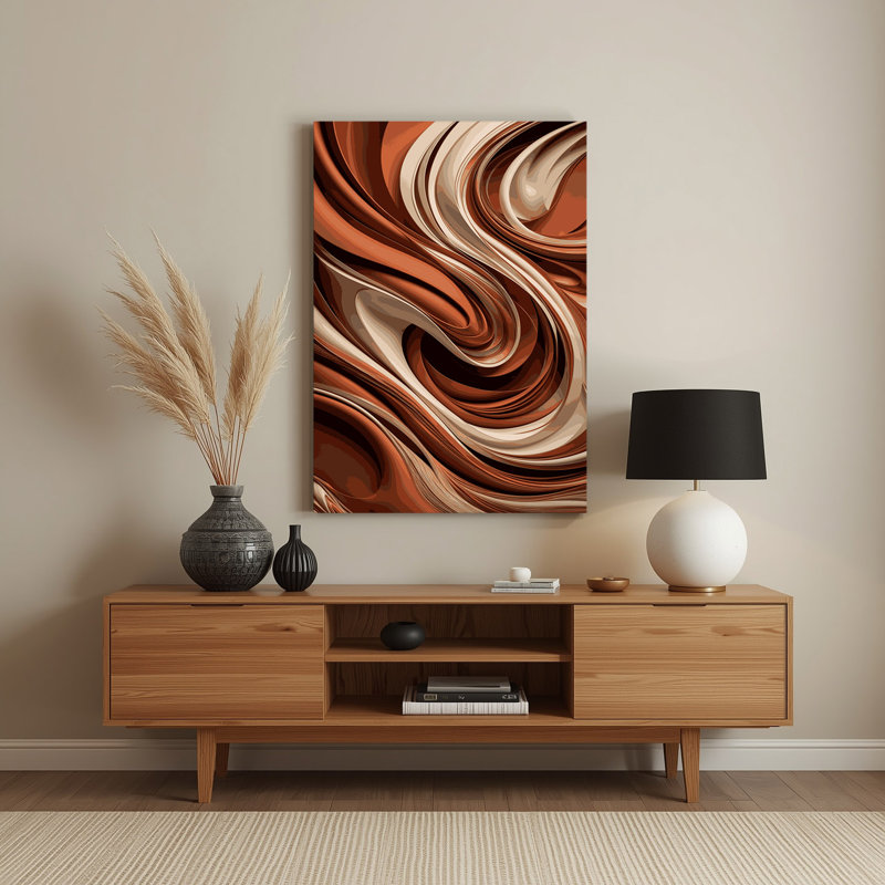 Abstraction numérique 2, art mural en métal brun, H 24 po x l 20 po
