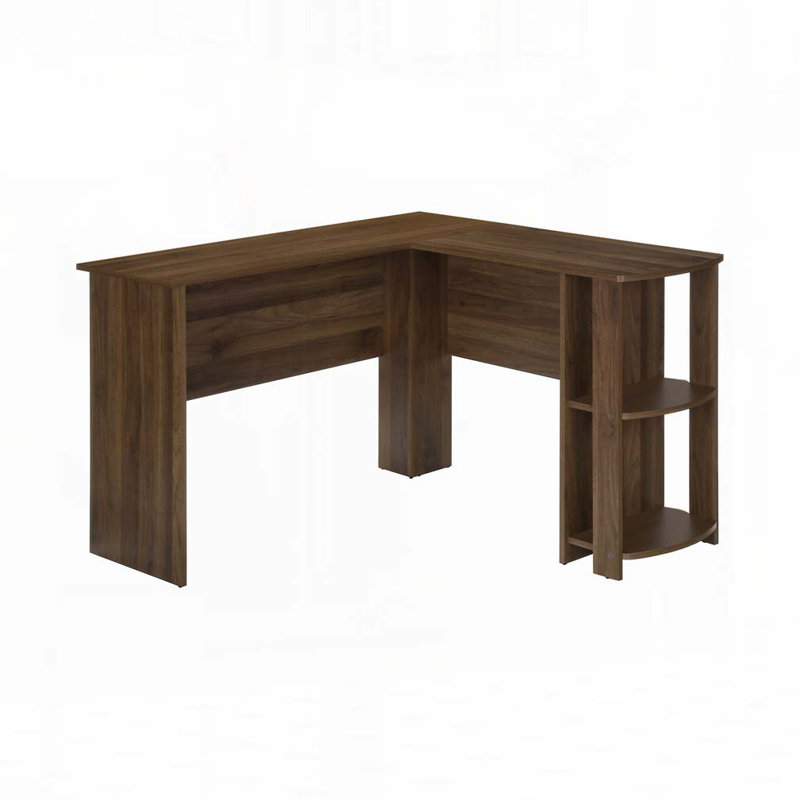 Tiroirs de rangement en L pour bureau à domicile, Noyer