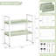 Organisateur de tablettes de bureau, étagères de bureau réglables en métal à 2 niveaux, rangement de bibliothèque de bureau avec tapis pour les pieds, petit support de rangement multifonctionnel pour le bureau, blanc et vert