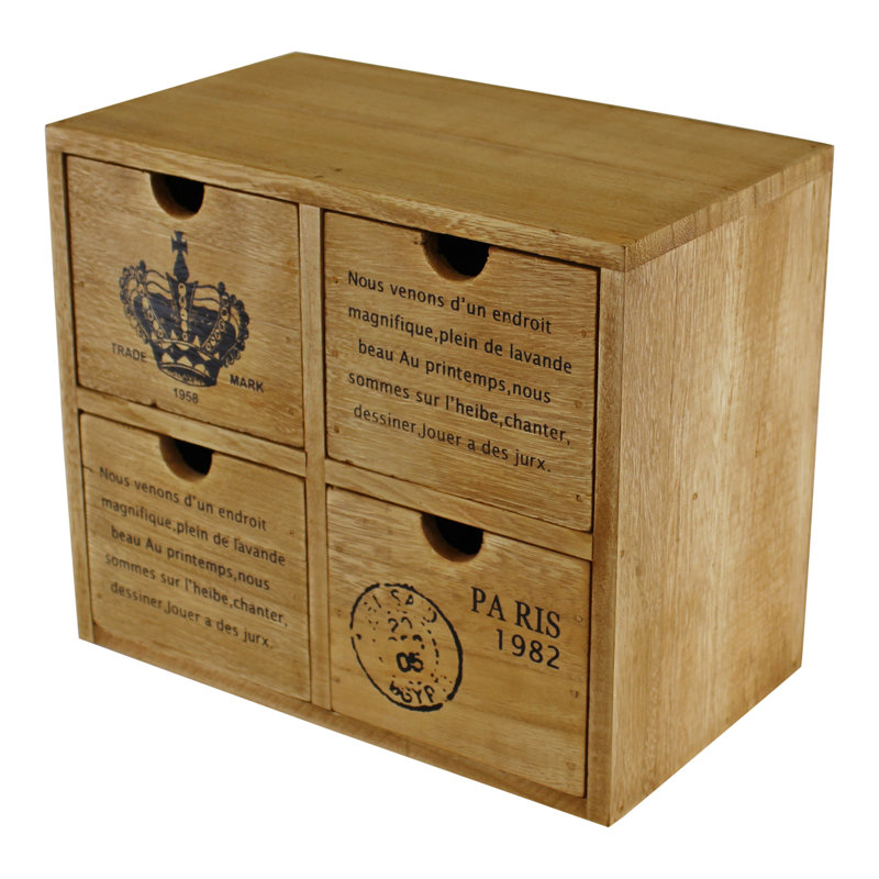 Fleischer Wood Desk Organiser with Drawers