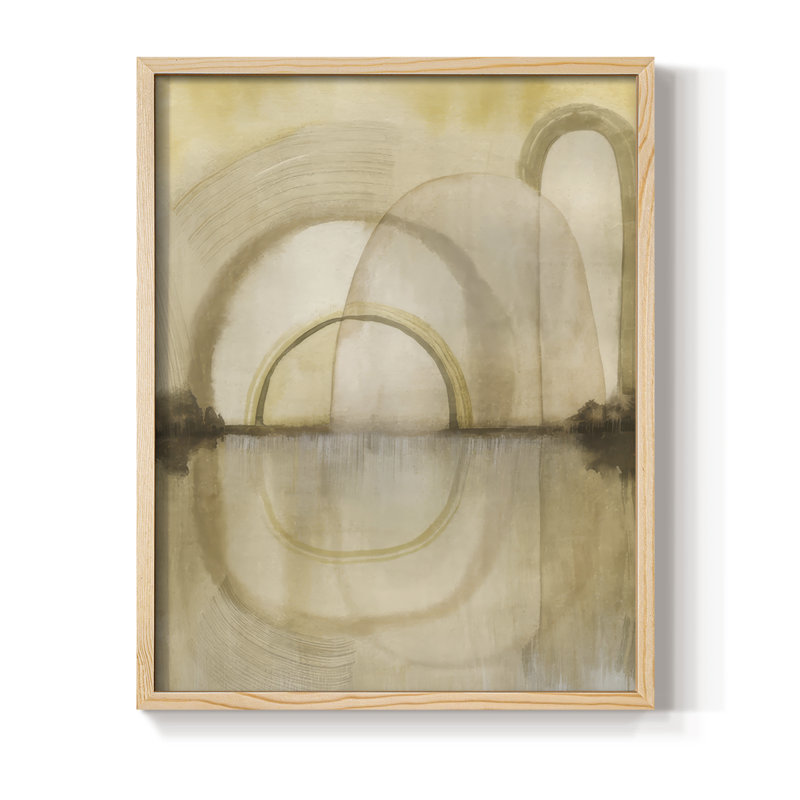 «Soft Golden Reflections I», reproduction encadrée - bois massif, Naturel, H 11 po x l 9 po