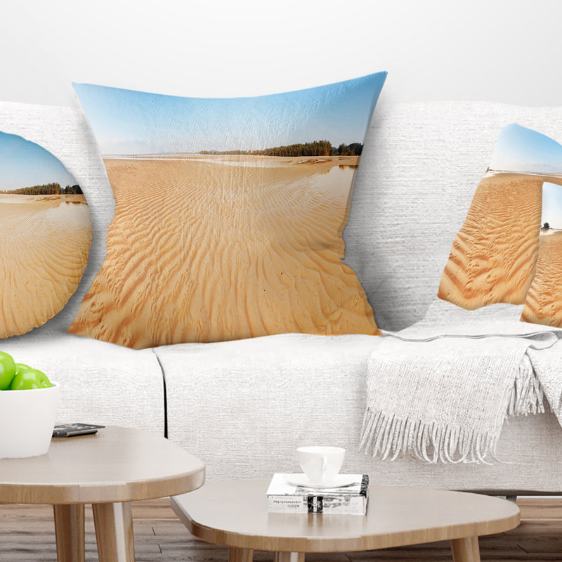 Coussin de plage tropicale exotiques seascape, 18 po x 18 po, Coussin décoratif