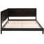 Lit de jour double, style Mid-Century moderne, structure en bois, accoudoirs et lit de jour, taille classique avec-230521163-230521161