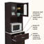 Armoire de cuisine avec vitrine autoportante de 23,6 pouces de large avec rangement, tablette à micro-ondes et tiroir à ustensiles-116087335