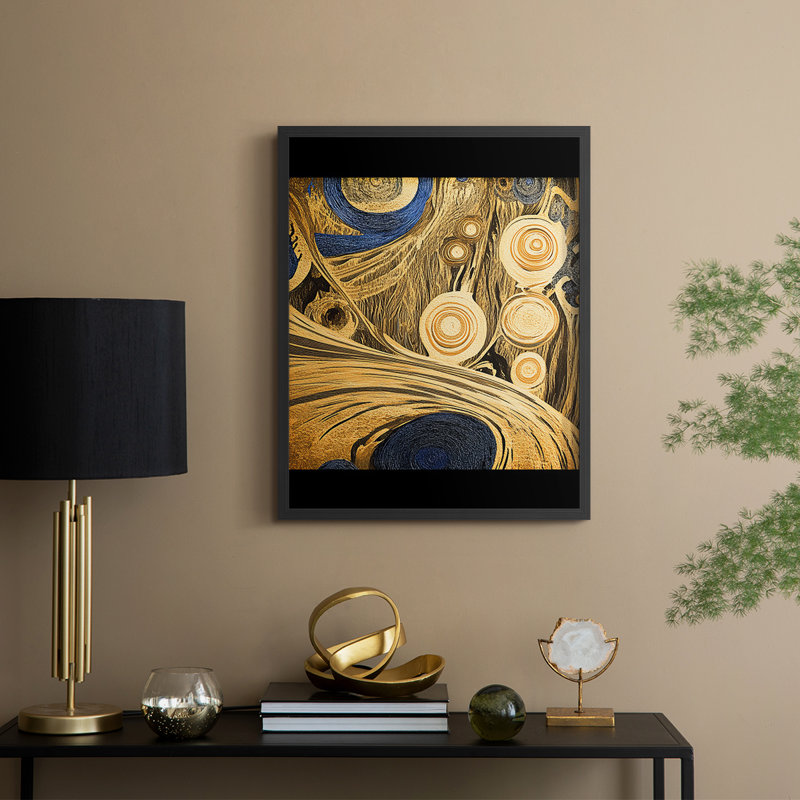 Abstract CCCL Framed Print - Ready To Hang, 14" H x 11" W, Black