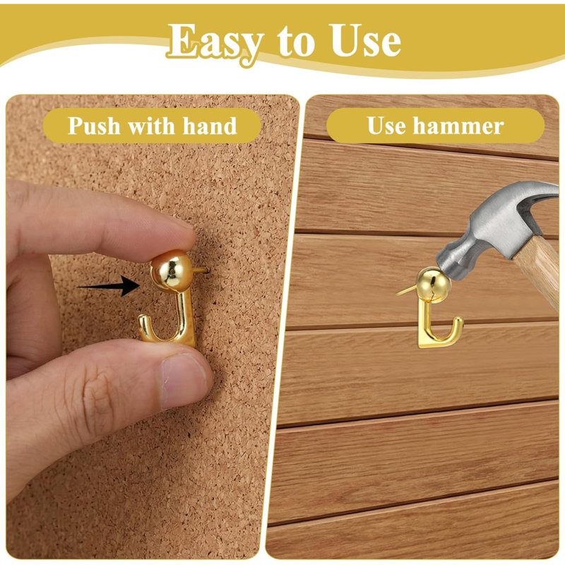 30 Pcs Gold Push Pin Picture Hooks, Thumbtacks For Wall Hanger Musical Note Shape Small Hook Pins Decorative Wall Hooks For Hanging Pictures, Thumb Tacks For Bulletin Board Office Home Décor