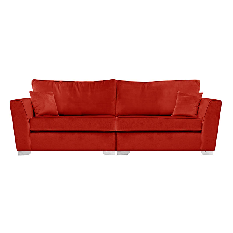 Quade 4 Seater Velvet Sofa, Burgundry