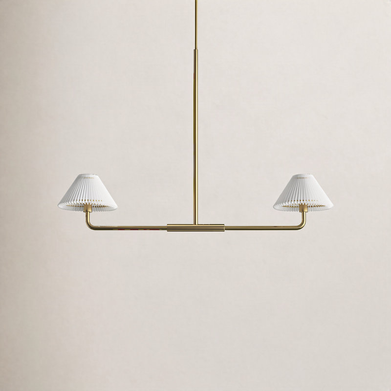 Pearson 2-Light Chandelier, Natural Brass