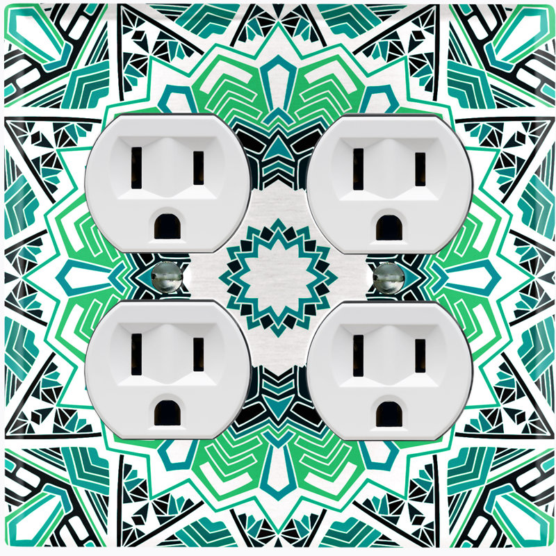 Patterned 2 - Gang Duplex Outlet Standard Wall Plate