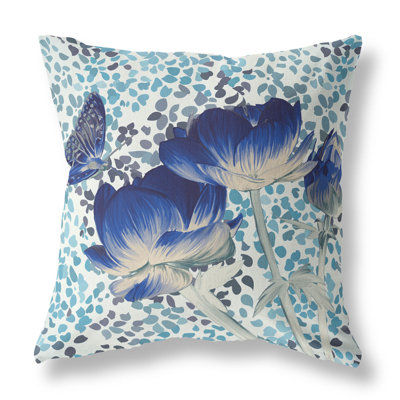 Coussin décoratif intérieur floral 16 "X 16"