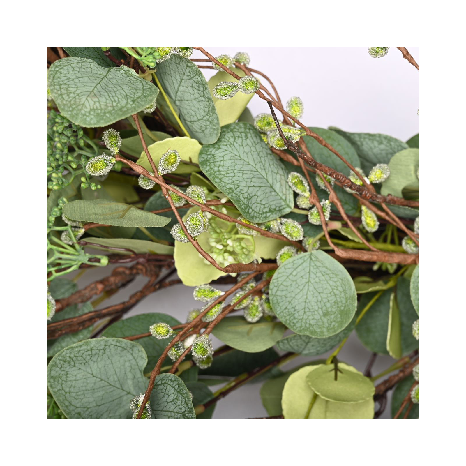 26" Handcrafted Spring Berry Eucalyptus Wreath for Front Door, Green