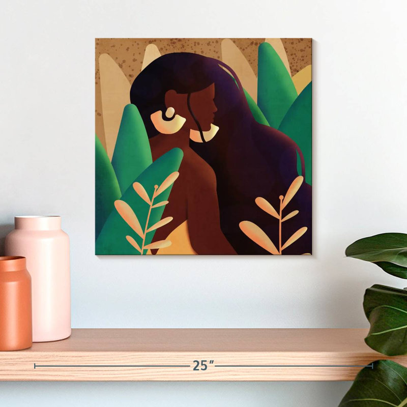 Tropical Female Portrait, 16" H x 16" W