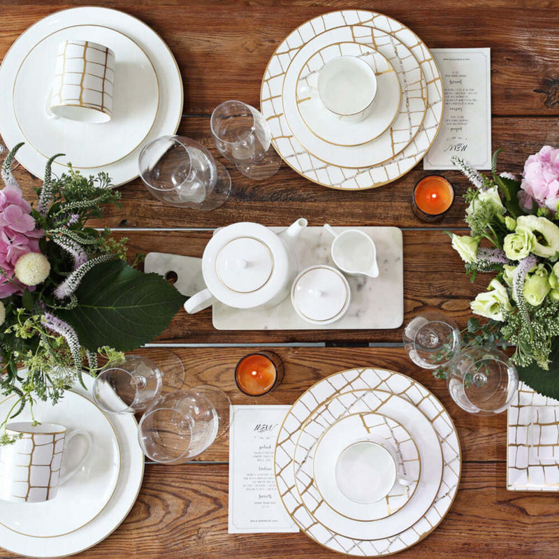 Assiette plate en porcelaine tendre 10,5 po Alligator