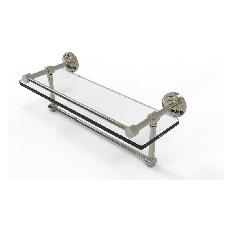 Marchmont Bracket Shelf with Towel Bar, Polished Nickel