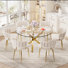 Round Glass Dining Set for 4-6