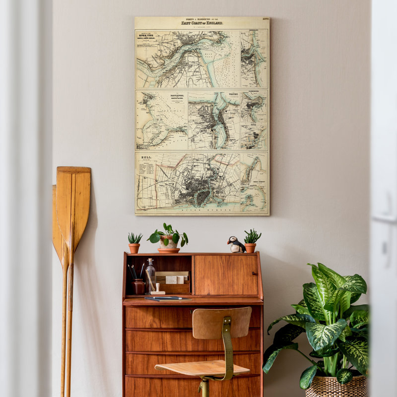 «Map of the Coast of», reproduction sur toile tendue, H 48 po x l 32 po x P 1 po