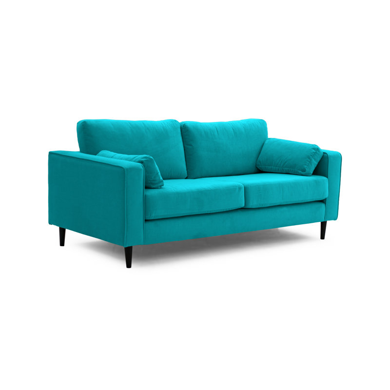Millerville 3 Seater Velvet Sofa, Turquoise, 93"H x 193"W x 93"D