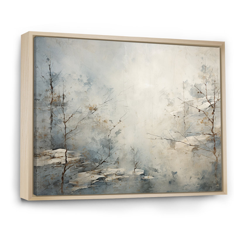 «Moody Minimalisme River Forest - Décoration murale paysage abstrait», Cadre naturel flottant, H 34 po x l 44 po x P 1,5 po
