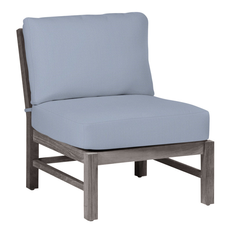 Fauteuil de chambre modulaire d'extérieur Club Teak, Teck huître, Pas de soudure, Dentelle Rollo