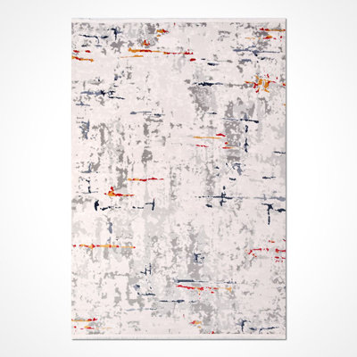 Modern/Abstract Beige Machine Washable Non-Slip Area Rug