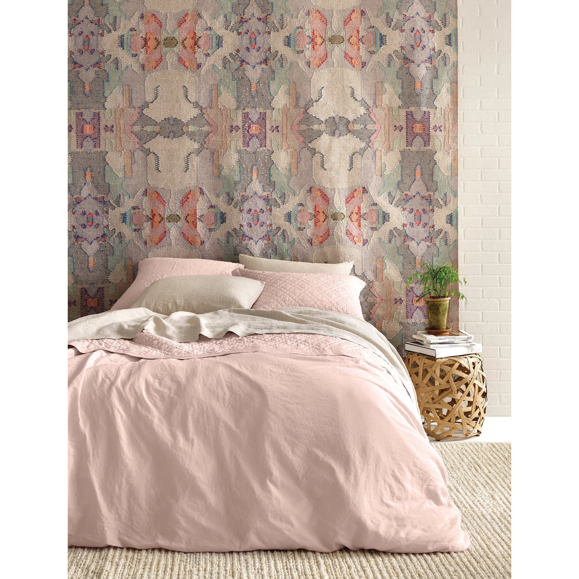 Lush Linen Duvet Cover, Slipper Pink, Full/Queen Duvet Cover