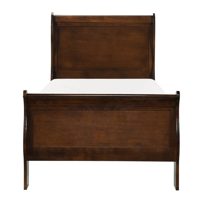 Mobilier de chambre à coucher en cerisier brun - lit simple, lit traditionnel de style classique, couleur, délice, Lit simple