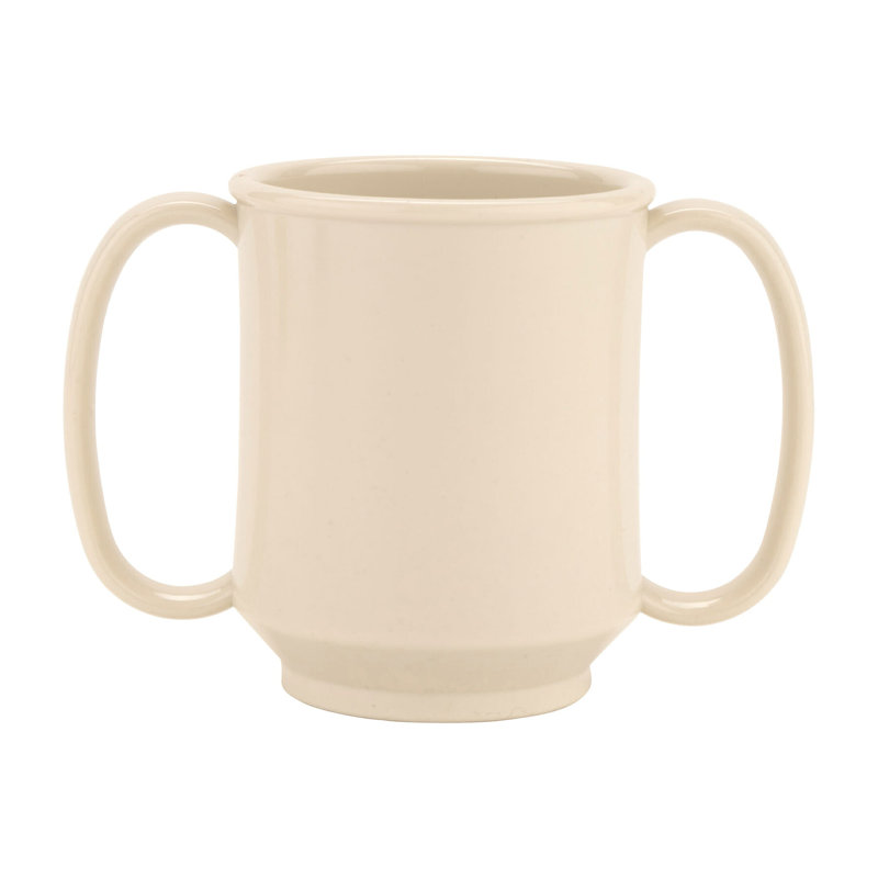 Tasse en plastique GET sans BPA à deux poignées, 8 onces (ensemble de 12), Ivoire ivoire