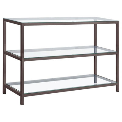 Nickel 2-Shelf Glass Top Entryway Console Table