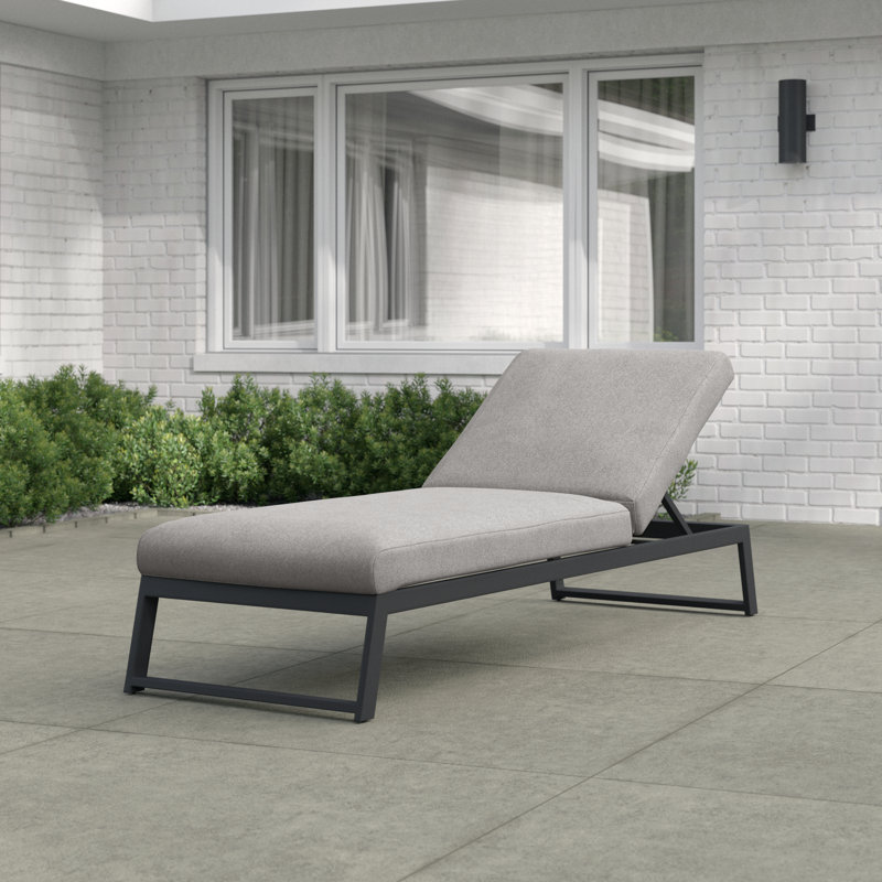 Crawford Outdoor Fabric Sunlounger - Taupe, Grey