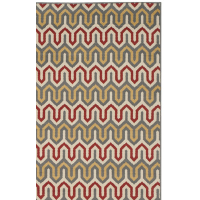 Tapis rouge / brun Kelston