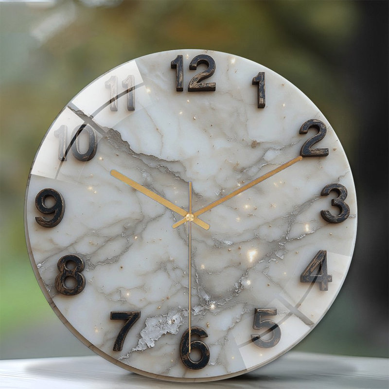 Horloge murale ronde avec design moderne et art numérique - Horloge murale moderne 12 po
