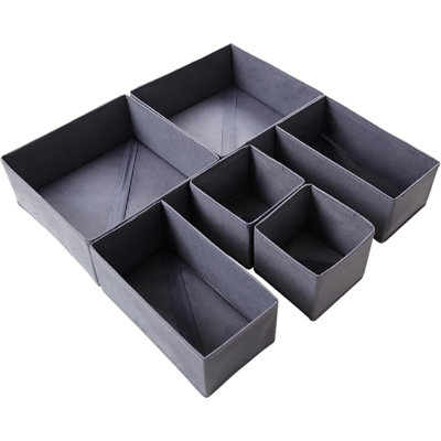 6 Pack Clothes Drawer Organisers, Foldable Drawer Dividers For Closet Organizer, Storage Box For Clothes,Underwear, Socks, Bras, Scarves, Ties