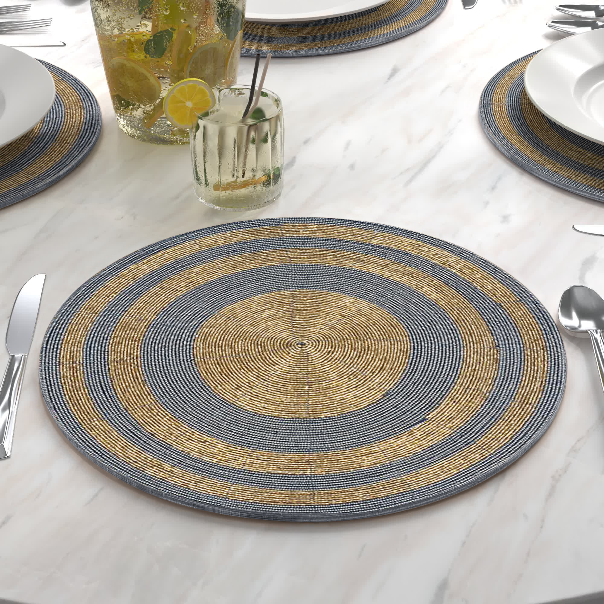 Lark Manor Anzalone Leather/Faux Leather Round Placemat & Reviews