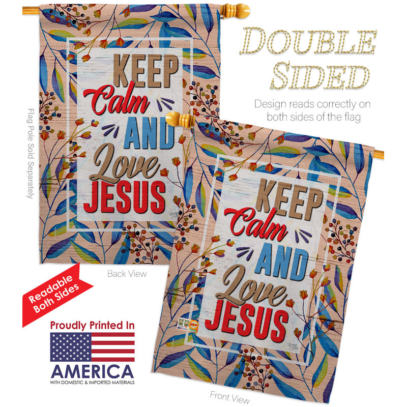 Drapeau de maison en polyester à 2 côtés Love Jesus 40 x 28 po
