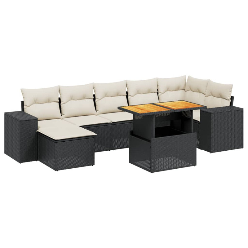 Grand canapé modulaire en rotin PE Vidaxl