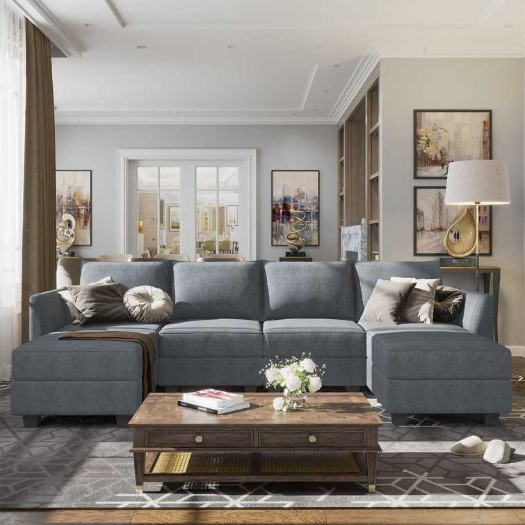 Manusite U Shaped Modular Sectional Sofa With Reversible Chaise