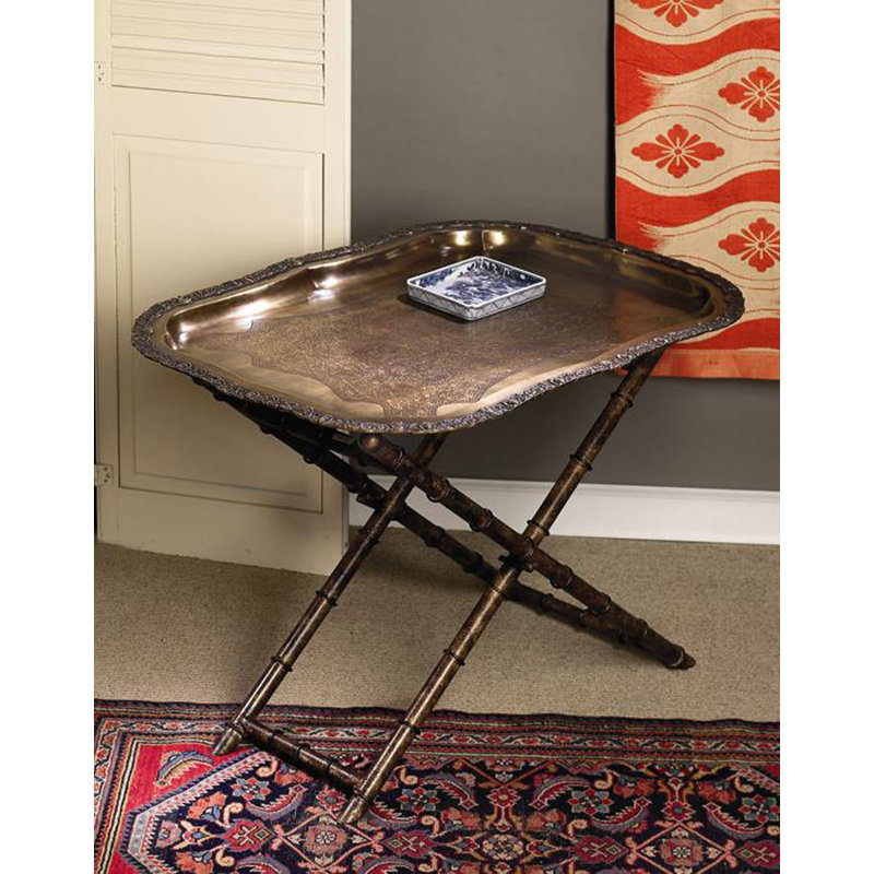 Support de plateau en fer pliant en bambou