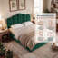 Base de lit pour tête de lit en velours avec rangement relevable, sans sommier tapissier, vert-367500872-365033695