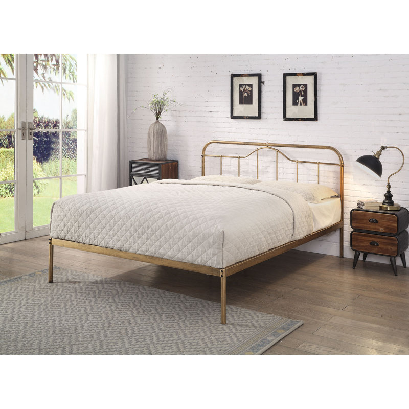Mcgowan Metal Bed, Kingsize (5'), Antique Bronze