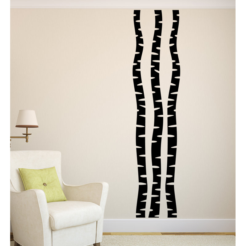 Décalcomanie murale arbres bouleau, Noir