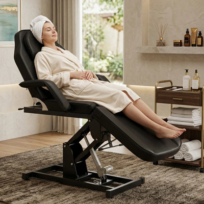 Electric Pu Massage Table, Heavy Duty Salon Bed, Remote Control Adjustable Lash Bed Beauty Spa Facial Salon Tattoo Recliner