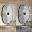 Miroir de salle de bain ovale 40 po x 30 po avec cadre en alliage d'aluminium brossé, miroir mural décoratif, montage horizontal ou vertical-388658767-388658764